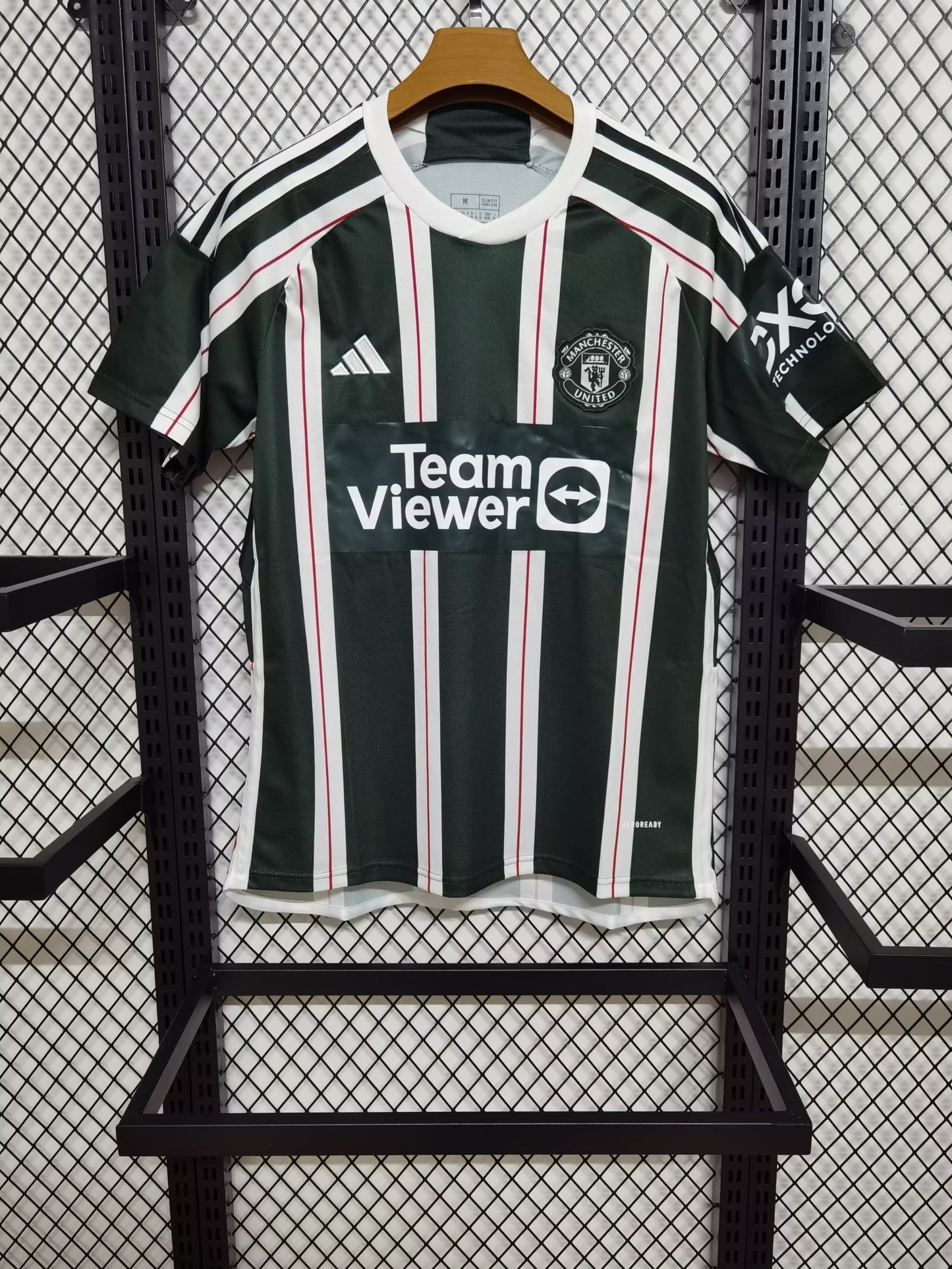 Manchester United Away Kit 2024/25 – Green Stripe Edition