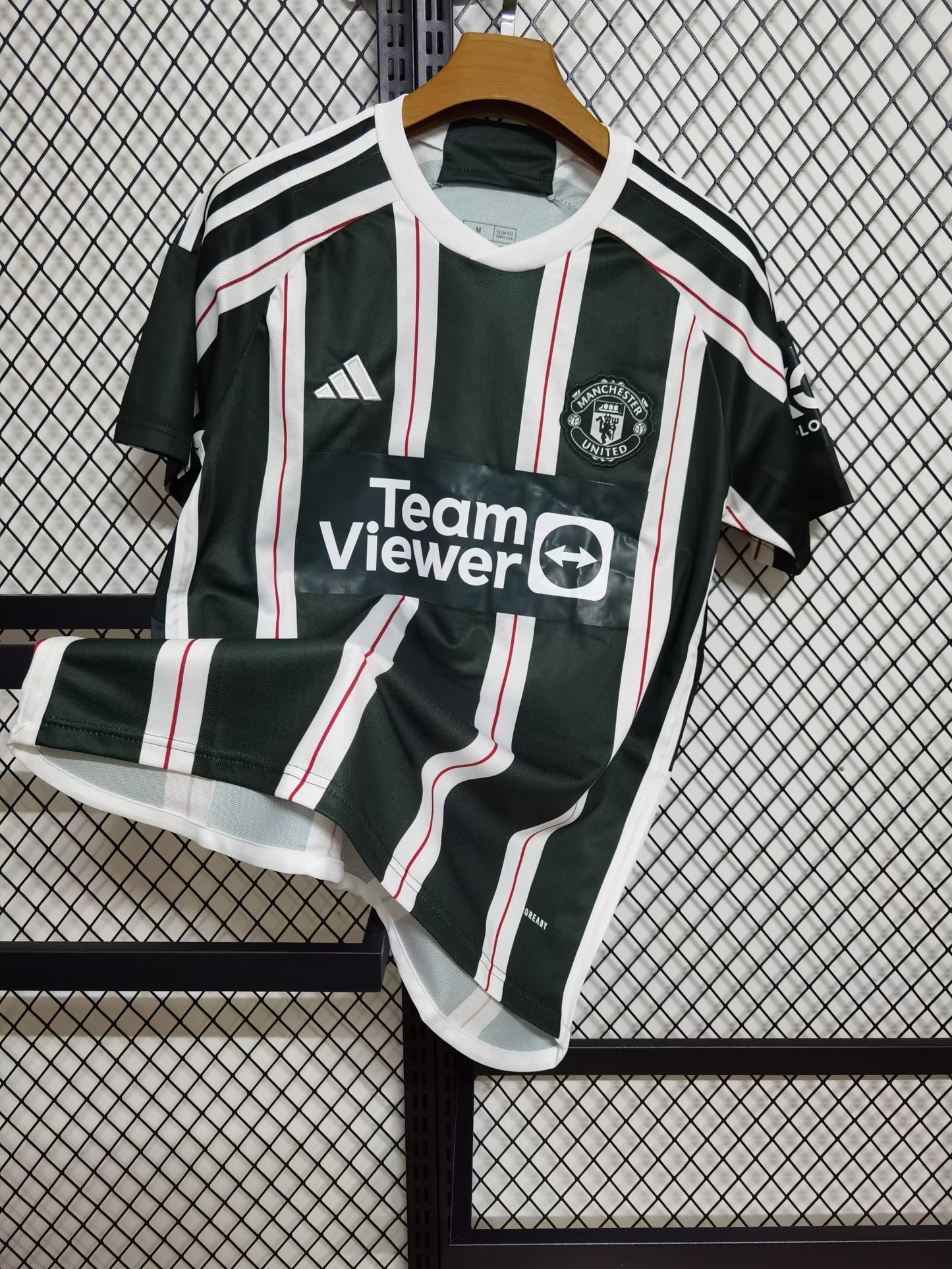 Manchester United Away Kit 2024/25 – Green Stripe Edition